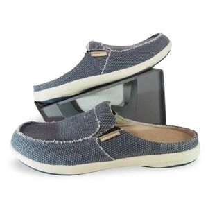 Gecko Man Walk Hero Mules Men 10.5 Blue Canvas Arch Support Orthotic Shoes